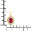 1.55 Carat Genuine Ruby and White Diamond 14K Yellow Gold Pendant
