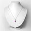 Pendentif en or blanc 14K avec rubis véritable de 1,60 carat et diamants blancs