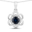 Pendentif en or blanc 14K avec saphir bleu et diamant de 0,94 carat