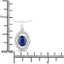 Pendentif en saphir bleu véritable de 1,71 carat et diamants blancs en or blanc 14K