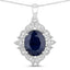 6.44 Carat Blue Sapphire & Diamond 14K White Gold Pendant