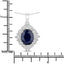 6.44 Carat Blue Sapphire & Diamond 14K White Gold Pendant