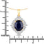 6.44 Carat Genuine Blue Sapphire and White Diamond Pendant