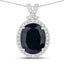 Pendentif en or blanc 14K avec saphir bleu de 6,58 carats et diamants