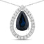 Pendentif en or blanc 14K avec saphir bleu de 1,15 carat et diamants