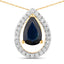 Colgante de Zafiro Azul y Diamante de 1.15 Quilates en Oro Amarillo de 14K