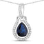 Pendentif en or blanc 14K avec saphir bleu de 1,48 carat et diamants