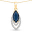 1.42 Carat Blue Sapphire & White Diamond 14K Yellow Gold Pendant