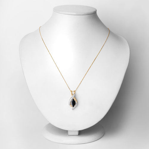 Pendentif en or jaune 14K avec saphir bleu de 2,27 carats et diamants