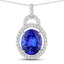 Colgante de Tanzanita y Diamante Blanco de 4.06 Quilates en Oro Blanco de 14K