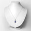 2.62 Carat Genuine Tanzanite and White Diamond Pendant in 14K White Gold