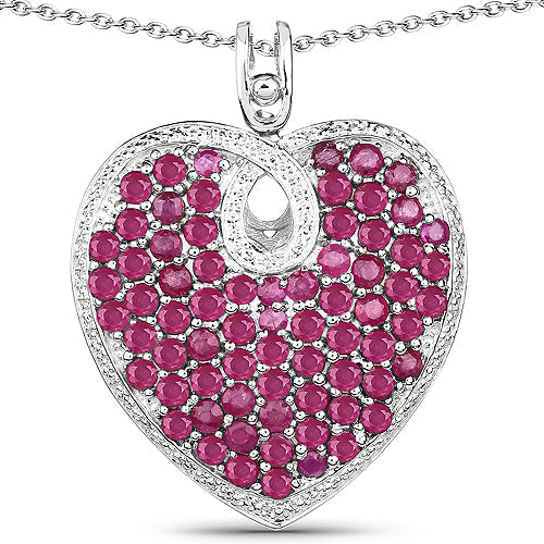 Colgante de Rubí Genuino de 8.03 Quilates en Plata Esterlina .925