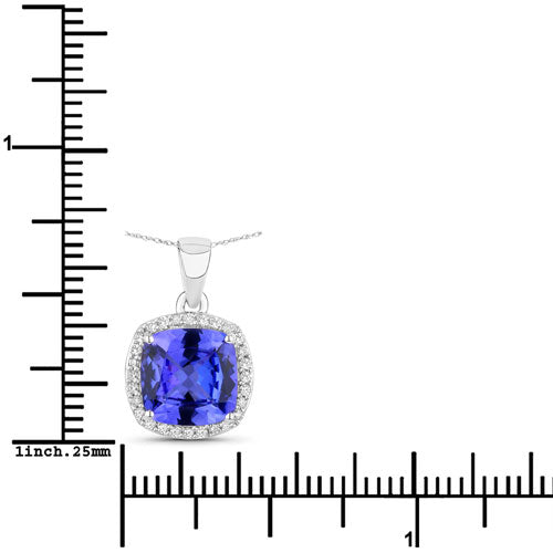 Colgante de Tanzanita y Diamante de 2.65 Quilates en Oro Blanco de 14K