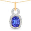 Pendentif en or jaune 14K avec tanzanite et diamant de 2,23 carats