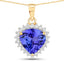 2.66 Carat Genuine Tanzanite & Diamond 14K Yellow Gold Pendant