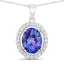 Colgante de Tanzanita y Diamante Blanco de 3.21 Quilates en Oro Blanco de 14K