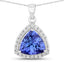 Colgante de Tanzanita y Diamante Blanco de 3.11 Quilates en Oro Blanco de 14K