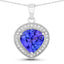 Pendentif en Tanzanite et Diamants Blancs de 2,58 Carats en Or Blanc 14K