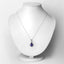 3.30 Carat Genuine Tanzanite & Diamond 14K White Gold Pendant