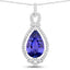 Pendentif en Or Blanc 14K avec Tanzanite et Diamants de 7,11 Carats