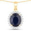 Pendentif en or jaune 14K avec saphir bleu de 4,63 carats et diamants