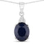 4.41 Carat Blue Sapphire and Diamond 14K White Gold Pendant