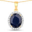 Colgante de Zafiro Azul y Diamante de 4.63 Quilates en Oro Amarillo de 14K