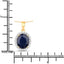 Colgante de Zafiro Azul y Diamante de 4.63 Quilates en Oro Amarillo de 14K