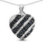 1.55 Carat Genuine Blue Sapphire & White Topaz Pendant in Sterling Silver