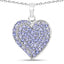 3.97 Carat Genuine Tanzanite Heart Pendant in Sterling Silver