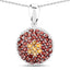 Pendentif en argent sterling de 4,57 carats en citrine et grenat véritable