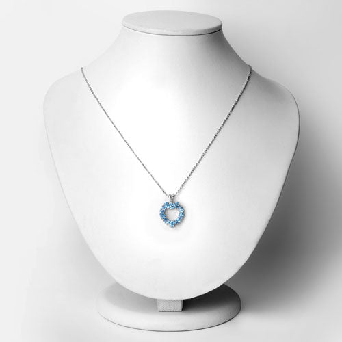 1.90 Carat Genuine Swiss Blue Topaz Pendant in Sterling Silver