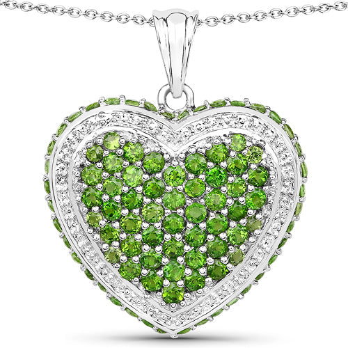 4.62 Carat Genuine Chrome Diopside Sterling Silver Pendant