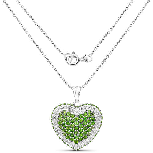 4.62 Carat Genuine Chrome Diopside Sterling Silver Pendant