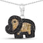 0.89 Carat Genuine Black Diamond & Yellow Diamond Pendant