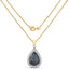14K Yellow Gold Plated Blue & White Diamond Pendant