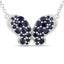 3.83 Carat Blue Sapphire & White Zircon .925 Sterling Silver Pendant