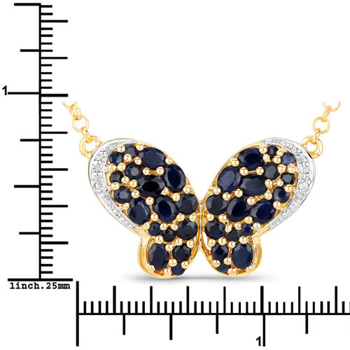 3.83 Carat Genuine Blue Sapphire & White Zircon Pendant