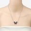 3.83 Carat Blue Sapphire & White Zircon .925 Sterling Silver Pendant