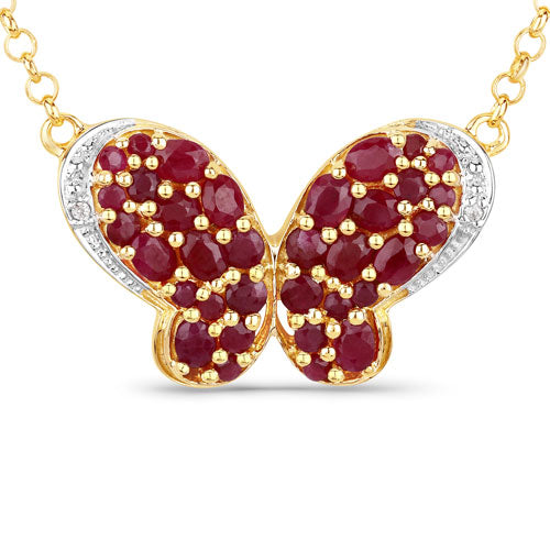 Pendentif en rubis véritable de 4,15 carats et zircon blanc en argent sterling