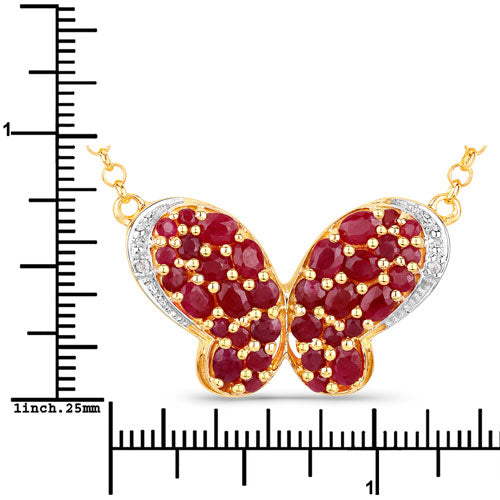 Pendentif en rubis véritable de 4,15 carats et zircon blanc en argent sterling