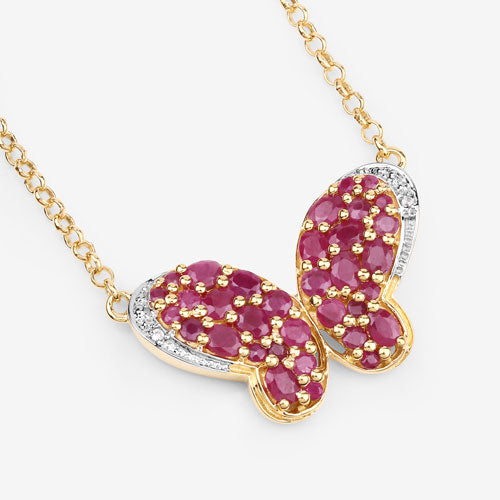 Pendentif en rubis véritable de 4,15 carats et zircon blanc en argent sterling