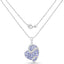 3.40 Carat Genuine Tanzanite & White Topaz Sterling Silver Pendant