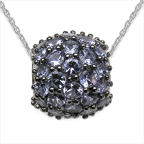 Colgante de Tanzanita Genuina de 3.08 Quilates en Plata Esterlina .925
