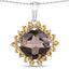 6.17 Carat Genuine Smoky Quartz and Citrine Pendant in Sterling Silver