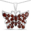 Colgante de Mariposa de Granate Genuino de 4.90 Quilates en Plata Esterlina
