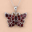 Colgante de Mariposa de Granate Genuino de 4.90 Quilates en Plata Esterlina