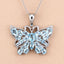 4.84 Carat Genuine Swiss Blue Topaz Pendant in Sterling Silver