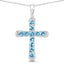Elegant 3.85 Carat Blue Topaz Sterling Silver Pendant
