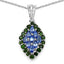 Pendentif en Tanzanite et Diopside Chrome de 1,40 Carat en Argent Sterling